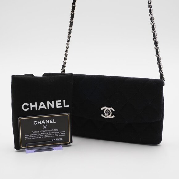 Pre-owned CHANEL Black Jersey Mini Flap Bag - Picture 5 of 5